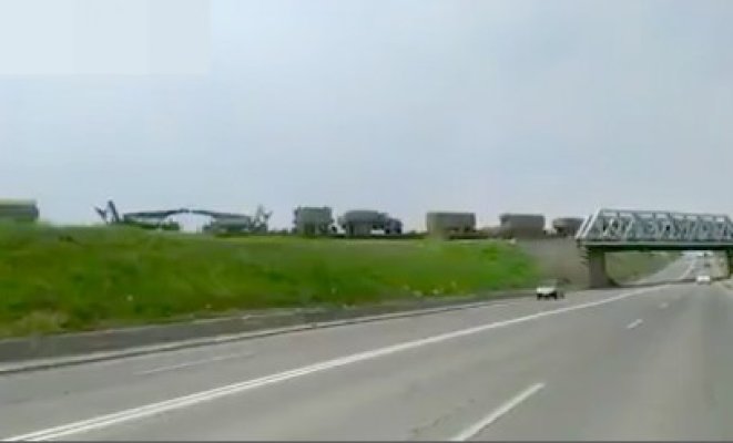 Tren încărcat cu materiale militare, în apropiere de Constanţa